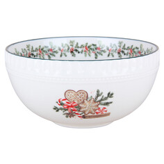 Салатники, миски салатник Новогодний венок 16см 950мл фарфор Home Collection