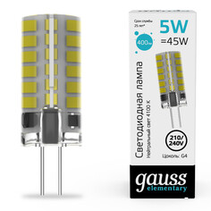 Лампы светодиодные лампа светодиодная GAUSS Elementary 5Вт G4 LED 400Лм 240V 4100K капсула