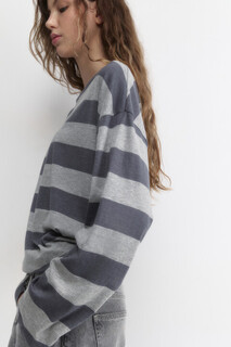лонгслив женский Лонгслив oversize хлопковый в полоску Befree