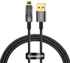 Кабель интерфейсный Baseus CATS000401 Explorer Series Auto Power-Off Fast Charging Data USB to Lightning 2.4A 1m Black (2.4 А, быстрая зарядка устройс