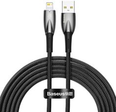 Кабель интерфейсный Baseus CADH000301 Glimmer Series Fast Charging Data USB to Lightning 2.4A 2m Black (передача данных, питание устройств, скорость п