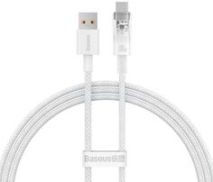 Кабель интерфейсный Baseus CATS010402 Explorer Series Fast Charging with Smart Temperature Control USB to Type-C 100W 1m White (материал: PC+нейлон, с