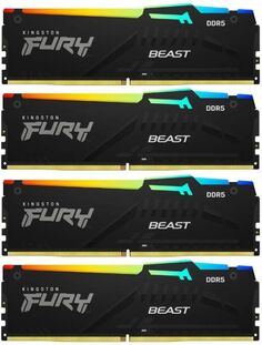 Модуль памяти DDR5 64GB (4*16GB) Kingston FURY KF552C40BBAK4-64 Beast RGB XMP PC5-41600 5200MHz 1RX8 CL40 1.25V 288-pin 16Gbit heatsink