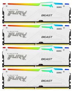 Модуль памяти DDR5 64GB (4*16GB) Kingston FURY KF552C40BWAK4-64 Beast White RGB XMP PC5-41600 5200MHz 1RX8 CL40 1.25V 288-pin 16Gbit heatsink