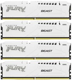 Модуль памяти DDR5 64GB (4*16GB) Kingston FURY KF560C40BWK4-64 Beast White XMP PC5-48000 6000MHz 1RX8 CL40 1.35V 288-pin 16Gbit