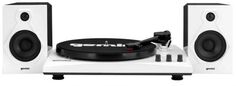 Проигрыватель Gemini TT-900BW виниловых дисков ременной привод, два двухполосных стереодинамика, 2xRCA выход, цвет белый/черный