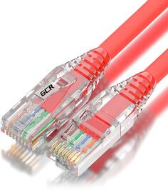 Кабель патч-корд U/UTP 6 кат. 3м Greenconnect GCR-55415 красный, коннектор ABS, 24 AWG, ethernet high speed 10 Гбит/с, RJ45, T568B