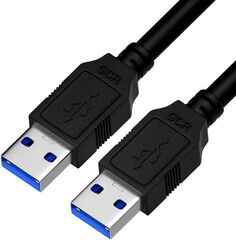 Кабель интерфейсный USB 3.0 Greenconnect GCR-52203 1.0m, AM/AM, черный, двойной экран, армированный, морозостойкий