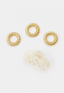 Резинки 3 шт. и заколка-краб invisibobble Подарочный Apres Ski 24K Gold