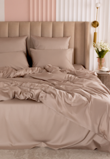 Постельное белье Евро Soft Box Тауп, с простыней 240х260, сатин