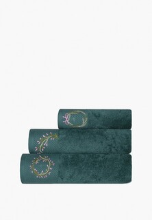 Набор полотенец Bellehome Изумруд Запах Рождества махровые с вышивкой 3 шт.