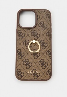 Чехол для iPhone Guess 16 Pro Max, из экокожи, с кольцом-держателем 4G Ring
