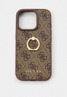 Чехол для iPhone Guess 16 Pro, из экокожи, с кольцом-держателем 4G Ring