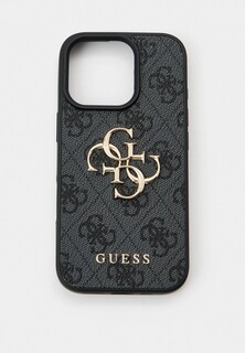 Чехол для iPhone Guess 16 Pro, из экокожи PU Leather Metal logo
