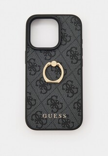 Чехол для iPhone Guess 16 Pro, из экокожи, с кольцом-держателем 4G Ring