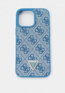 Чехол для iPhone Guess 16 Pro Max, из экокожи PU leather Diamond metal logo