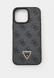 Чехол для iPhone Guess 16 Pro Max, из экокожи PU leather Diamond metal logo