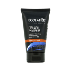 Гель для умывания ECOLATIER MEN очищающий с экстрактом базилика, маслом оливы и провитамином В5 150 мл