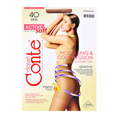 Колготки женские CONTE ELEGANT ACTIVE SOFT 40 den natural p-p 3