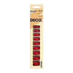 Набор накладных ногтей с клеевыми стикерами DECO. CARTOON red 24 шт + клеевые стикеры 24 шт