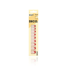 Набор накладных ногтей с клеевыми стикерами DECO. FANTASY red and white 24 + клеевые стикеры 24 шт