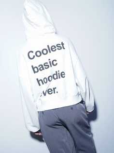 Короткое худи оверсайз с надписью на спине ТВОЕ