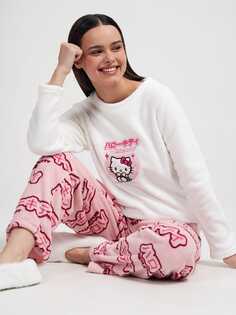 Плюшевая зимняя пижама с вышивкой Hello Kitty ТВОЕ