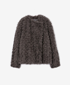 Куртка из коротковорсового искусственного меха серая GLVR (L-XL)