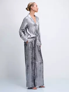 Прямые брюки из блестящей ткани Zarina