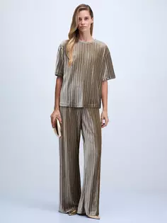 Широкие брюки из жатого бархата Zarina