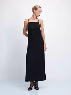 Трикотажное платье миди на бретелях с люрексом Zarina
