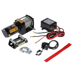 Лебедка электрическая тундра, 12v, 2500 lb (1.1 т), 1.2 л.с., до 3.3 м/мин, 4.8 мм х 12 м Tundra