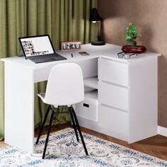 Стол компьютерный, 1244х850х770, белый NO Brand
