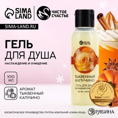 Гель для душа, 100 мл, аромат тыквенного капучино, новый год Чистое счастье