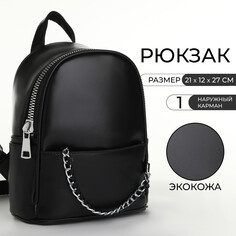 Рюкзак женский на молнии, цвет черный NO Brand