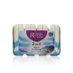 Мыло туалетное Rubis " Milk & Sea Mineral " 4*90г Рубис