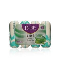 Мыло туалетное Rubis " Milk & Green Tea " 4*90г Рубис