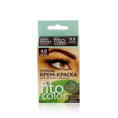 Стойкая крем - краска ФИТОкосметик FitoColor для бровей и ресниц 4.0 Горький шоколад 2*2мл Fitoкосметик