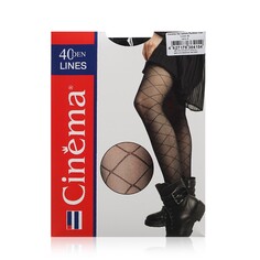 Женские колготки с рисунком Opium Cinema Lines 40den Nero 4 размер