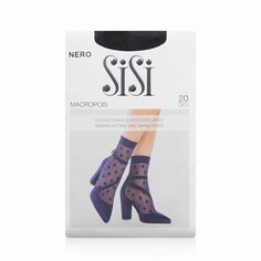 Женские капроновые носки в крупный горошек Sisi Macropois 20den Nero