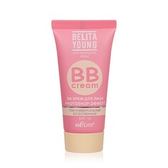 BB крем для лица Bielita Belita Young " Photoshop-эффект " универсальный тон SPF 15 30мл