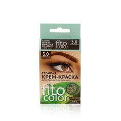 Стойкая крем - краска ФИТОкосметик FitoColor для бровей и ресниц 3.0 коричневый 2*2мл Fitoкосметик