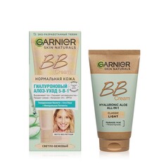 Увлажняющий BB крем для лица Garnier Гиалуроновый Алоэ-Уход 5 в 1 светло-бежевый 50мл