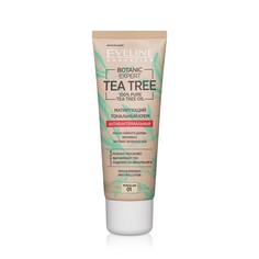 Тональный крем для лица Eveline Tea tree антибактериальный матирующий 01 Porcelain 30мл