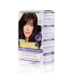 Стойкая крем - краска для волос LOreal Paris Excellence Cool Creme 4.11 Ультрапепельный каштановый
