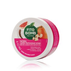 Фруктово-сахарный скраб для тела ФИТОкосметик Fito Bomb " обновление + Гладкость + питание + ароматерапия " 250мл Fitoкосметик