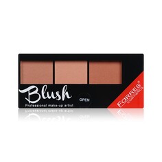 Румяна для лица Farres Blush 3 оттенка + кисть 01 Коричневый / розово-коричневый 11г