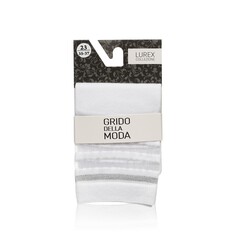 Женские носки с люрексом Grido della Moda " Прозрачные полоски " , Белый , р.23