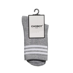 Женские спортивные носки Chobot " Три полоски " Серый / Белый р.23