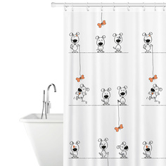 TATKRAFT Штора для ванной Tatkraft Funny Dogs текстиль 180х180 сm